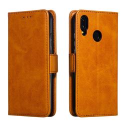 Retro Classic Calf Pattern Leather Wallet Phone Case for Huawei P20 Lite - Yellow