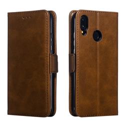 Retro Classic Calf Pattern Leather Wallet Phone Case for Huawei P20 Lite - Brown