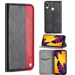 Classic Business Ultra Slim Magnetic Sucking Stitching Flip Cover for Huawei P20 Lite - Red