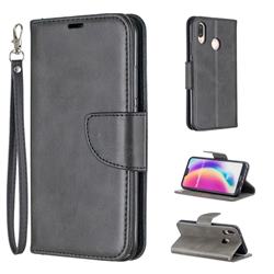 Classic Sheepskin PU Leather Phone Wallet Case for Huawei P20 Lite - Black