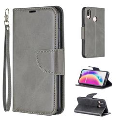 Classic Sheepskin PU Leather Phone Wallet Case for Huawei P20 Lite - Gray
