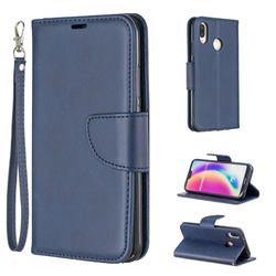 Classic Sheepskin PU Leather Phone Wallet Case for Huawei P20 Lite - Blue