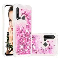 Dynamic Liquid Glitter Sand Quicksand TPU Case for Huawei P20 Lite(2019) - Pink Love Heart