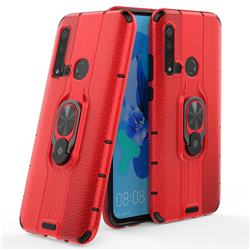 Alita Battle Angel Armor Metal Ring Grip Shockproof Dual Layer Rugged Hard Cover for Huawei P20 Lite(2019) - Red