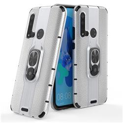 Alita Battle Angel Armor Metal Ring Grip Shockproof Dual Layer Rugged Hard Cover for Huawei P20 Lite(2019) - Silver