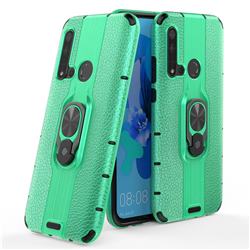 Alita Battle Angel Armor Metal Ring Grip Shockproof Dual Layer Rugged Hard Cover for Huawei P20 Lite(2019) - Green