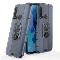 Alita Battle Angel Armor Metal Ring Grip Shockproof Dual Layer Rugged Hard Cover for Huawei P20 Lite(2019) - Blue