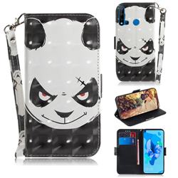 Angry Bear 3D Painted Leather Wallet Phone Case for Huawei P20 Lite(2019)