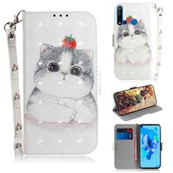 Cute Tomato Cat 3D Painted Leather Wallet Phone Case for Huawei P20 Lite(2019)
