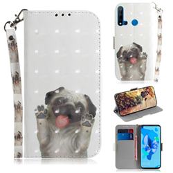 Pug Dog 3D Painted Leather Wallet Phone Case for Huawei P20 Lite(2019)