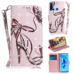 Butterfly High Heels 3D Painted Leather Wallet Phone Case for Huawei P20 Lite(2019)