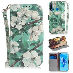 Watercolor Flower 3D Painted Leather Wallet Phone Case for Huawei P20 Lite(2019)