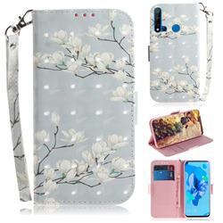 Magnolia Flower 3D Painted Leather Wallet Phone Case for Huawei P20 Lite(2019)