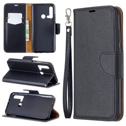 Classic Luxury Litchi Leather Phone Wallet Case for Huawei P20 Lite(2019) - Black
