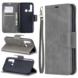 Classic Sheepskin PU Leather Phone Wallet Case for Huawei P20 Lite(2019) - Gray