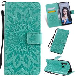Embossing Sunflower Leather Wallet Case for Huawei P20 Lite(2019) - Green