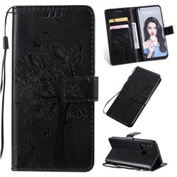 Embossing Butterfly Tree Leather Wallet Case for Huawei P20 Lite(2019) - Black
