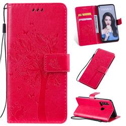 Embossing Butterfly Tree Leather Wallet Case for Huawei P20 Lite(2019) - Rose