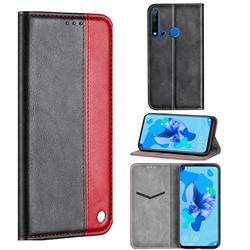Classic Business Ultra Slim Magnetic Sucking Stitching Flip Cover for Huawei P20 Lite(2019) - Red