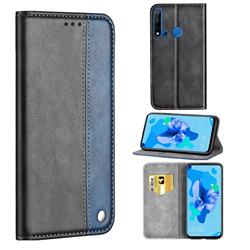 Classic Business Ultra Slim Magnetic Sucking Stitching Flip Cover for Huawei P20 Lite(2019) - Blue