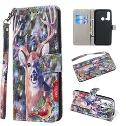 Elk Deer 3D Painted Leather Wallet Phone Case for Huawei P20 Lite(2019)