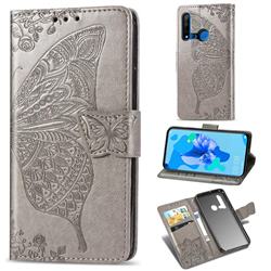 Embossing Mandala Flower Butterfly Leather Wallet Case for Huawei P20 Lite(2019) - Gray