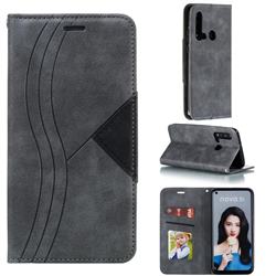 Retro S Streak Magnetic Leather Wallet Phone Case for Huawei P20 Lite(2019) - Gray