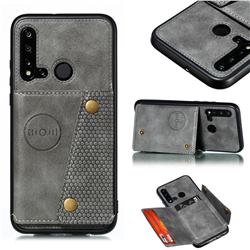 Retro Multifunction Card Slots Stand Leather Coated Phone Back Cover for Huawei P20 Lite(2019) - Gray