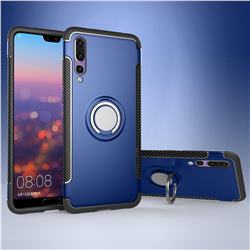 Armor Anti Drop Carbon PC + Silicon Invisible Ring Holder Phone Case for Huawei P20 Pro - Sapphire