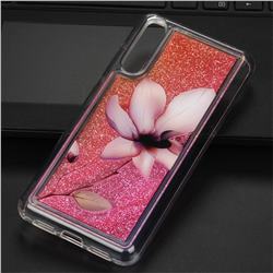 Lotus Glassy Glitter Quicksand Dynamic Liquid Soft Phone Case for Huawei P20 Pro