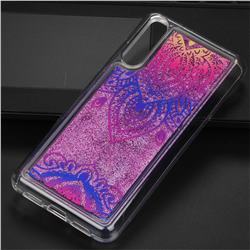 Blue and White Glassy Glitter Quicksand Dynamic Liquid Soft Phone Case for Huawei P20 Pro