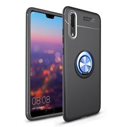 Auto Focus Invisible Ring Holder Soft Phone Case for Huawei P20 Pro - Black Blue