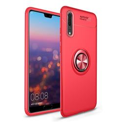 Auto Focus Invisible Ring Holder Soft Phone Case for Huawei P20 Pro - Red