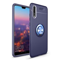 Auto Focus Invisible Ring Holder Soft Phone Case for Huawei P20 Pro - Blue