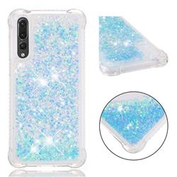 Dynamic Liquid Glitter Sand Quicksand TPU Case for Huawei P20 Pro - Silver Blue Star