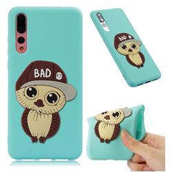 Bad Boy Owl Soft 3D Silicone Case for Huawei P20 Pro - Sky Blue