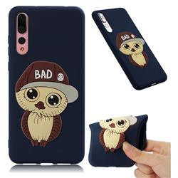Bad Boy Owl Soft 3D Silicone Case for Huawei P20 Pro - Navy