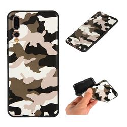Camouflage Soft TPU Back Cover for Huawei P20 Pro - Black White