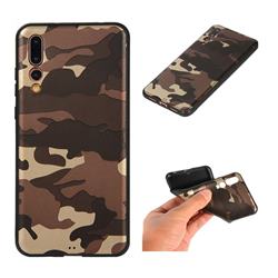 Camouflage Soft TPU Back Cover for Huawei P20 Pro - Gold Coffee