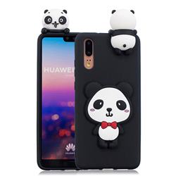 Red Bow Panda Soft 3D Climbing Doll Soft Case for Huawei P20 Pro