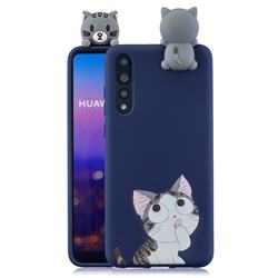 Big Face Cat Soft 3D Climbing Doll Soft Case for Huawei P20 Pro