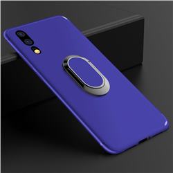 Anti-fall Invisible 360 Rotating Ring Grip Holder Kickstand Phone Cover for Huawei P20 Pro - Blue