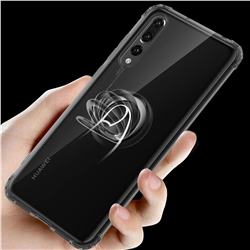 Anti-fall Invisible Press Bounce Ring Holder Phone Cover for Huawei P20 Pro - Elegant Black
