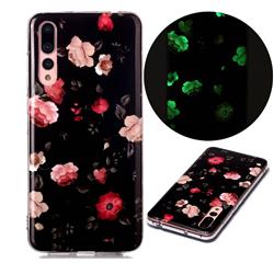 Rose Flower Noctilucent Soft TPU Back Cover for Huawei P20 Pro