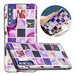 Square Puzzle Painted Marble Electroplating Protective Case for Huawei P20 Pro