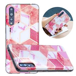 Cherry Glitter Painted Marble Electroplating Protective Case for Huawei P20 Pro