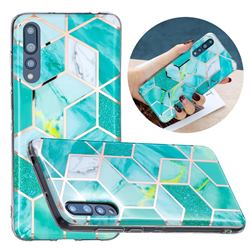 Green Glitter Painted Marble Electroplating Protective Case for Huawei P20 Pro