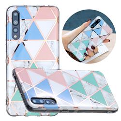 Fresh Triangle Painted Marble Electroplating Protective Case for Huawei P20 Pro