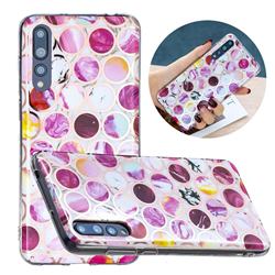 Round Puzzle Painted Marble Electroplating Protective Case for Huawei P20 Pro