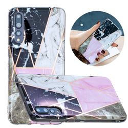 Pink and Black Painted Marble Electroplating Protective Case for Huawei P20 Pro